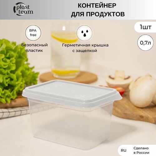 Контейнер для хранения продуктов 1шт 0,7л (ДхШхВ) 14х10х8см ланч-бокс пластиковый фотография