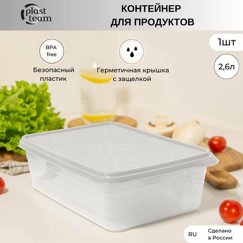 Контейнер для продуктов 1шт 2,6л (ДхШхВ) 26х18х8см ланч-бокс фотография