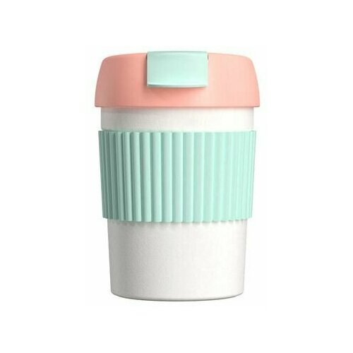 Термостакан-непроливайка KissKissFish Rainbow Vacuum Coffee Tumbler Mini (розовый, светло-зелёный, белый) фотография