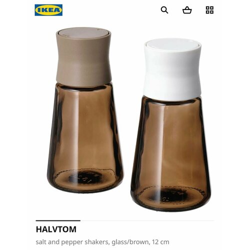 Набор солонка/перечница IKEA HALVTOM 12см фотография