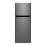 Gqlānz 4.6. Cu ft Two Door Mini Fridge with Freezer, Stainless Steel Look Photo, best price $233.99 new 2025