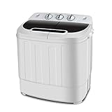 SUPER DEAL Compact Mini Twin Tub Washing Machine, Portable Laundry Washer w/Wash and Spin Cycle Combo, Built-in Gravity Drain, 13lbs Capacity for Camping, Apartments, Dorms, College Rooms, RV’s and more Photo, best price $162.99 new 2025