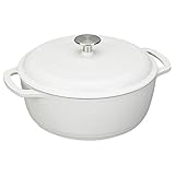 Amazon Basics – Olla de hierro fundido esmaltado, modelo SX-75QTYB, 6.9 l, blanco mate Foto, mejor precio 46,40 € nuevo 2025