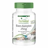 Eisen-Komplex 25mg Kapseln - HOCHDOSIERT - VEGAN - 90 Kapseln Foto, bester Preis 14,95 € (0,17 € / stück) neu 2025