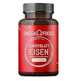 Curryblatt Eisen - Eisen Kapseln - 120 Kapseln natürliches Eisen aus Curryblättern - veganes Eisen - 15mg Eisen pro Tagesdosierung - Curryblätter Foto, bester Preis 15,95 € (177,22 € / kg) neu 2025