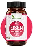 Eisen Kapseln hochdosiert + Pflanzliche Blutnährstoffe I 120 Eisen Kapseln I hoch bioverfügbar mit Acai, Rote Beete, Vitamin C aus Acerola, Folsäure, Vitamin B2 & B12 I Made in Germany I Vegan Foto, bester Preis 17,99 € (391,09 € / kg) neu 2025