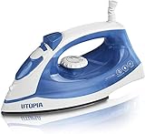 Utopia Home Steam Iron for Clothes with Nonstick Soleplate - 1200 Watt Lightweight Travel Iron - Clothes Iron with 360 Degree Swivel Cord - Iron with 200 mm Water Tank (Blue) Photo, best price $15.99 new 2025