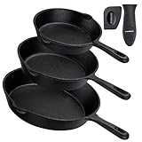 Overmont Pre-sazonado Sartén Ollas de Hierro Fundido para Freír, Utensilios de Cocina Seguros para Estufa, Barbacoa, Fogata, Varios Tamaños, Negro Foto, mejor precio 39,98 € nuevo 2025