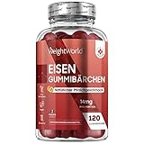 Eisen Gummibärchen - 120 Iron Gummies mit Pfirsichgeschmack - 14mg Eisenfumarat je Tagesmenge - Eisen Nahrungsergänzungsmittel - Vegan & Ohne Gelatine - 2 Gummies Täglich - Für Erwachsene Foto, bester Preis 13,99 € (0,12 € / stück) neu 2025