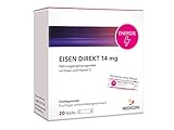 MEDICOM Eisen Direkt 14 mg + Vitamin C - 20 Sticks - Nahrungsergänzung gegen Eisenmangel & Müdigkeit – Die Alternative zu Eisentabletten • Bekannt aus Deiner APOTHEKE • Made in Germany Foto, bester Preis 7,90 € (0,40 € / stück) neu 2025