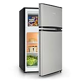 KLARSTEIN Big Daddy Cool - Frigo réfrigérateur, réfrigérateur combiné, Compartiment bouteilles, Bac légumes, Eclairage intérieur, Look moderne, Nettoyage facile, Pieds réglables, 90L - Argent Photo, meilleur prix 269,99 € nouveau 2025