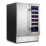 Wine and Beverage Refrigerator, Velieta 24 Inch Dual Zone Wine Beverage Cooler, Built-in/Freestanding Beer and Wine Fridge with a Powerful Compressor, Silent Operation and Individual Temperature Control /20 Bottles and 88 Cans Capacity Photo, best price $899.99 new 2025