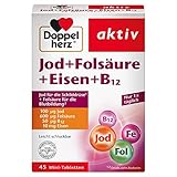 Doppelherz Jod + Folsäure + Eisen + B12 – Mit Folsäure als Beitrag für die normale Blutbildung – 45 Mini-Tabletten Foto, bester Preis 3,95 € (193,63 € / kg) neu 2025