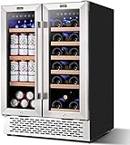 Colzer 24 inch Wine and Beverage Refrigerator Dual Zone Wine Cooler Under Counter Lockable 18 Bottles and 57 Cans Beverage Fridge Center Built in Freestanding with Glass Door for Beer Soda Drink Bar Kitchen Cabinet Commercial Photo, best price $959.99 new 2025