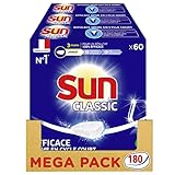 Sun Tablettes Lave-Vaisselle Classic, Fabriqué en France, Economie d'eau et d'électricité, 180 Lavages (Lot de 3x60 Lavages) Photo, meilleur prix 20,10 € (0,11 € / unité) nouveau 2025