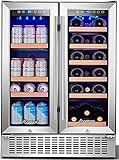 AAOBOSI 24 Inch Beverage and Wine Cooler Dual Zone 2-IN-1 Wine Beverage Refrigerator with Independent Temperature Control, LED Light, Quiet Operation, Energy Saving, Hold 18 Bottles and 57 Cans Photo, best price $999.89 new 2025