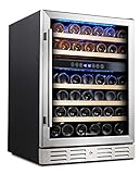 Kalamera 24'' Wine Cooler Refrigerator 46 Bottle Dual Zone Built-in or Freestanding Fridge with Stainless Steel & Triple-Layer Tempered Reversible Glass Door and Temperature Memory Function Photo, best price $959.00 new 2025