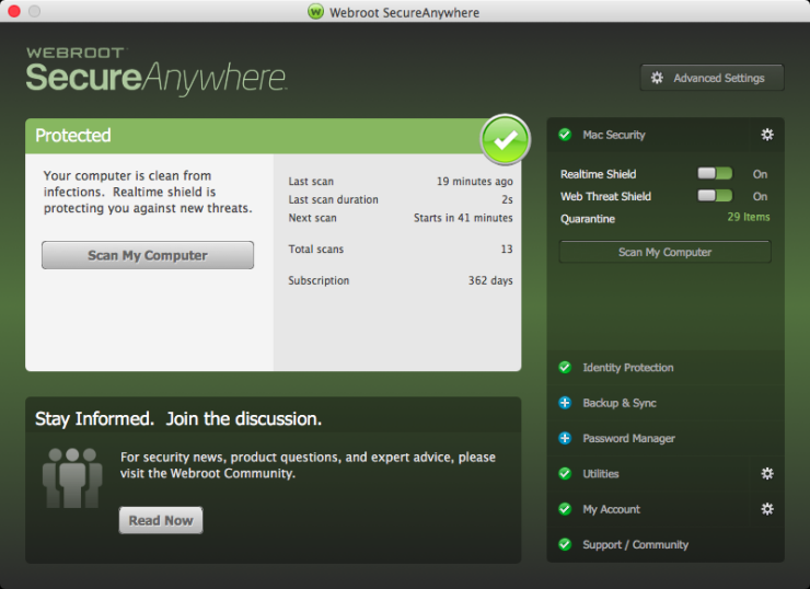 Webroot SecureAnywhere AntiVirus 2021 Key (1 Year / 1 Device) 3.38 $