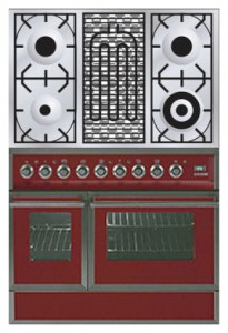 Кухонная плита ILVE QDC-90BW-MP Burgundy Фото обзор